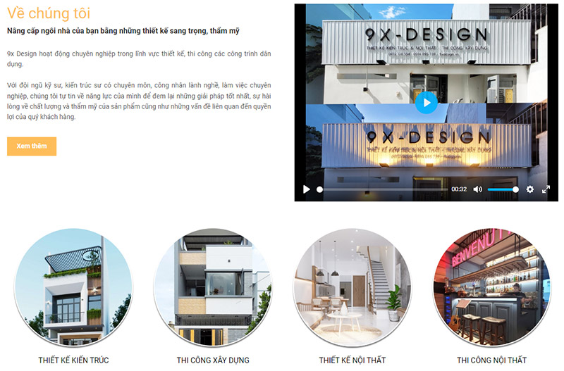 Thiết kế web Kiến trúc - Xây dựng chuyên nghiệp tại Đà Nẵng