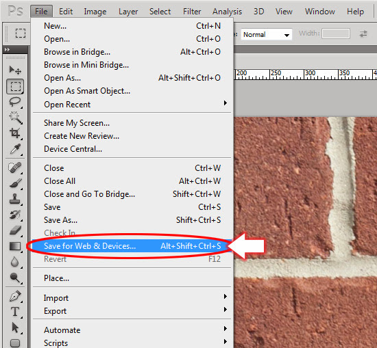 save for web command photoshop tip